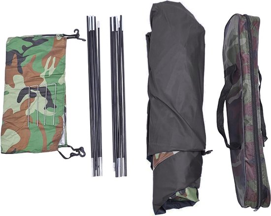 Camouflage Tent 2 Personen met Muggennet - Handige Opbergtas - Ideaal voor Hiking Kamperen Vissen Festival Survival- Visserstent - Camping — afbeelding 3