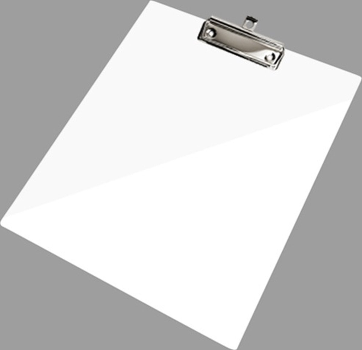 LPC Klembord clipboard kunststof - wit - A3 - staand - met zilveren draadklem