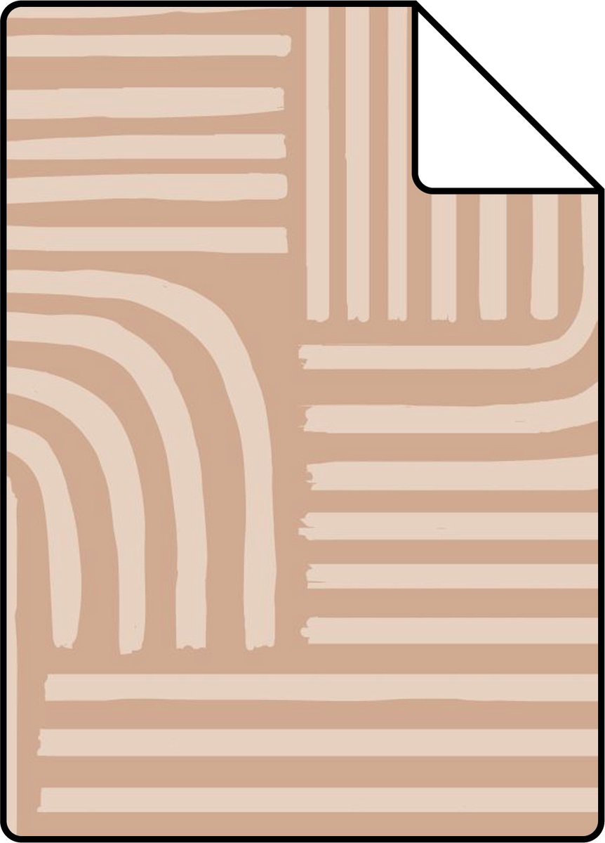 Proefstaal ESTAhome behang grafisch 3D motief licht terracotta - 26.5 x 21 cm - 139936-S