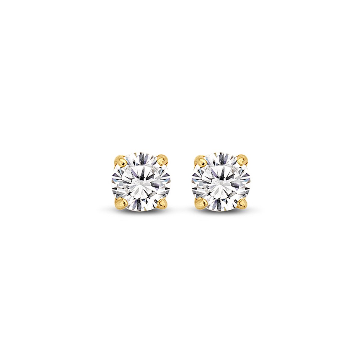 New Bling Goud 9NBG-0004 - 14 karaat echt gouden Oorknopjes met Zirkonia - 3mm - Goud