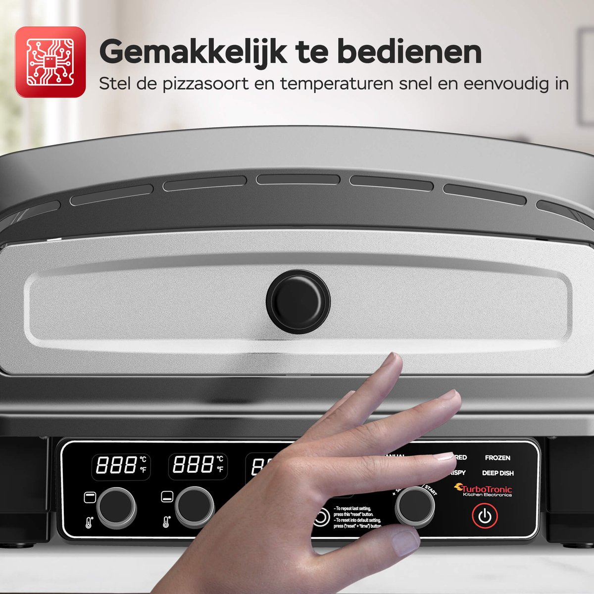TurboTronic PO14 Elektrische Pizza Oven – Slimme Pizzaoven tot 450 °C – Zwart – foto 7