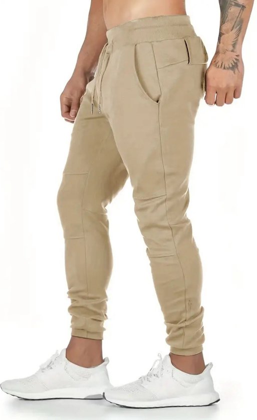 Livano Training Pants Men - Pantalons de sport - Pantalons d'entraînement longs - Survêtement - Vêtements de sport - Crème - XL