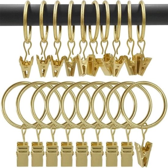 LLPJS 44 stuks metalen gordijnringen met clips, gordijnhaken