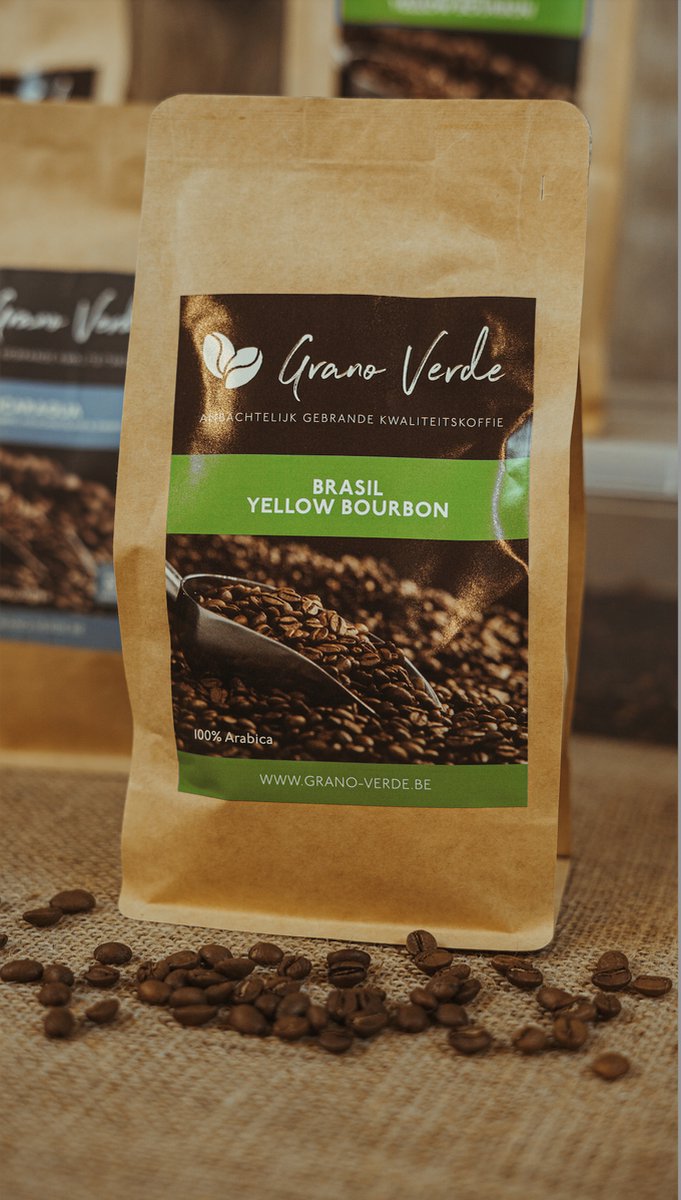 Goedkoopste Brasil Yellow Bourbon-100 Arabica-Medium Roast- 1 Kilogram-koffiebonen-koffie - GranoVerde - single Origin koffie