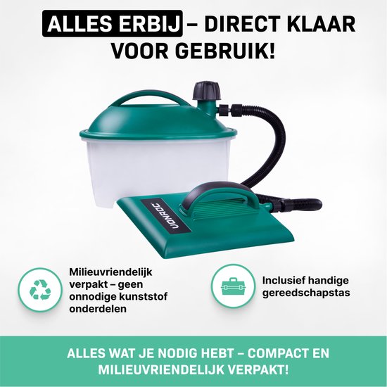 VONROC Behangafstomer – 2000W – Tankcapaciteit 4.5 liter – 3.5m stoomslang