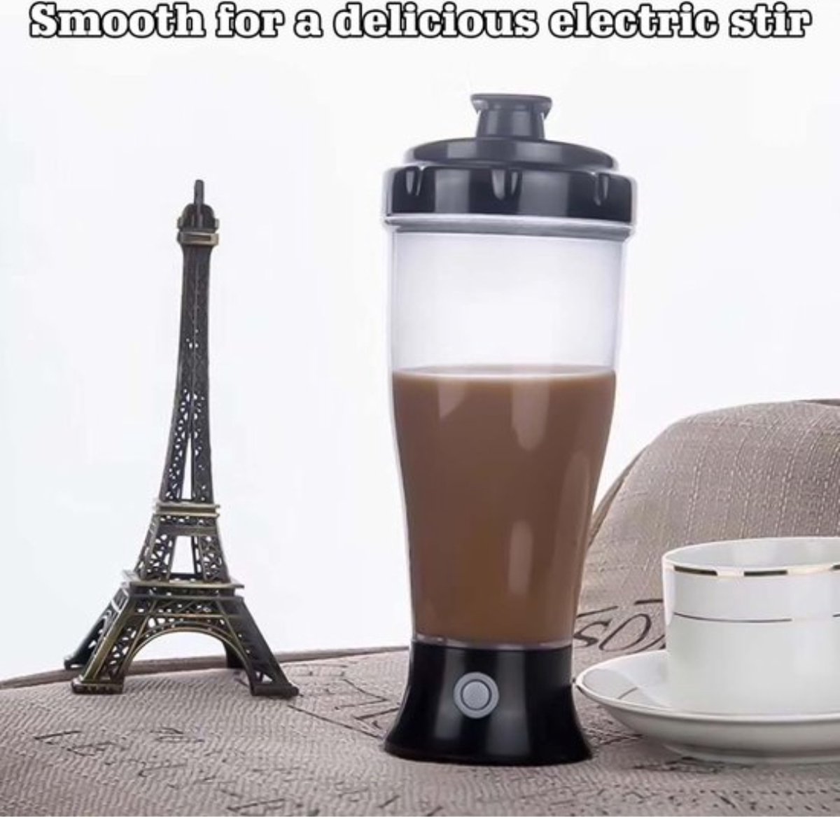 Elektrische shakerbeker - Shakerbeker - Shakerbeker met mixer - 350ml - AA-batterijen - Zwart - Een must-have voor alle sporters!