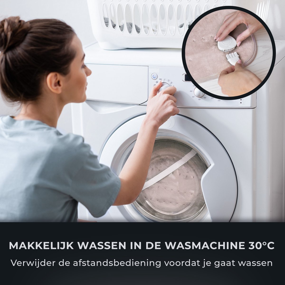 STAUS&BACH Elektrische onderdeken 160x140cm - Warmtedeken met 6 warmtestanden en timer - Wasbaar deken - Champagne roze - CozySnug thumbnail 5