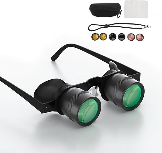 Handsfree Verrekijkerbril, Draagbare 10x Zoom HD Optische Telescoopbril, Draagbare Visverrekijker met Gepolariseerde Lens voor Vissen, Vogels Kijken Buitensporten