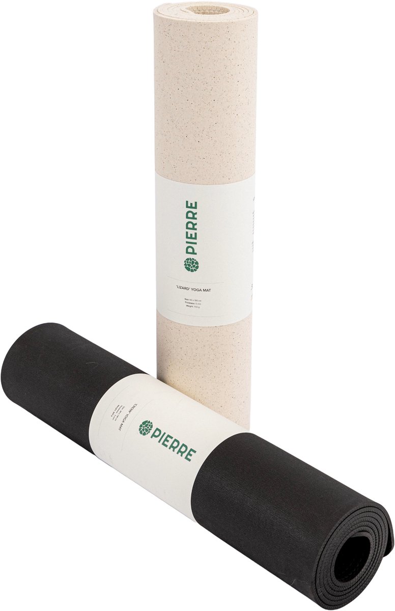 Pierre Sports - Black & White Yoga Collectie - Set van Twee Yogamatten - Licht om dragen - Made in Europa - 190 x 60 x 0.5cm