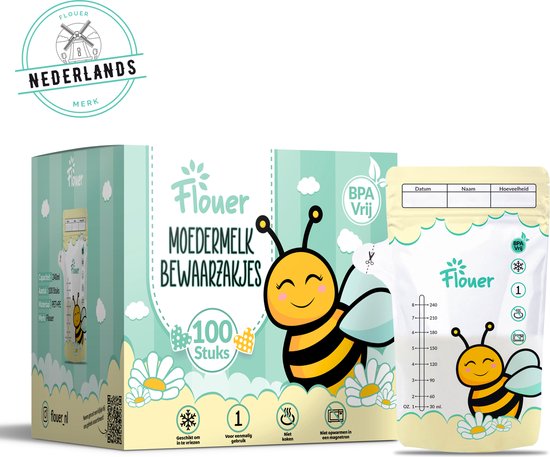 Flouer Moedermelk Bewaarzakjes met Schenktuit