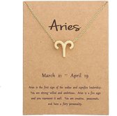 Collier Bixorp Etoiles Ram / Bélier - Collier doré sur carte cadeau - Pendentif Constellation / Zodiac