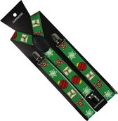 Kerst Bretels - 3 Stevige Clips - Groene Kerst Bretels - 2.5 cm