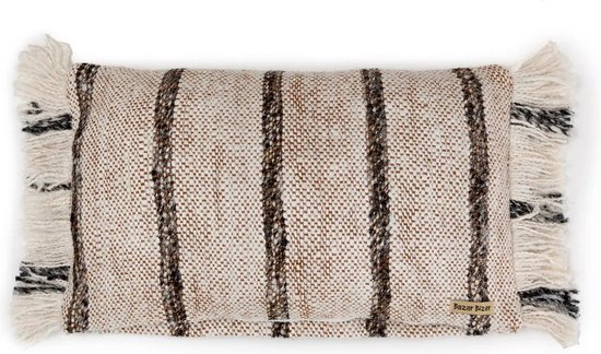 Boheemse witte kussenhoes - sierkussen - decoratieve hoes - voegt textuur toe - 30 cm x 50 cm x 10 cm