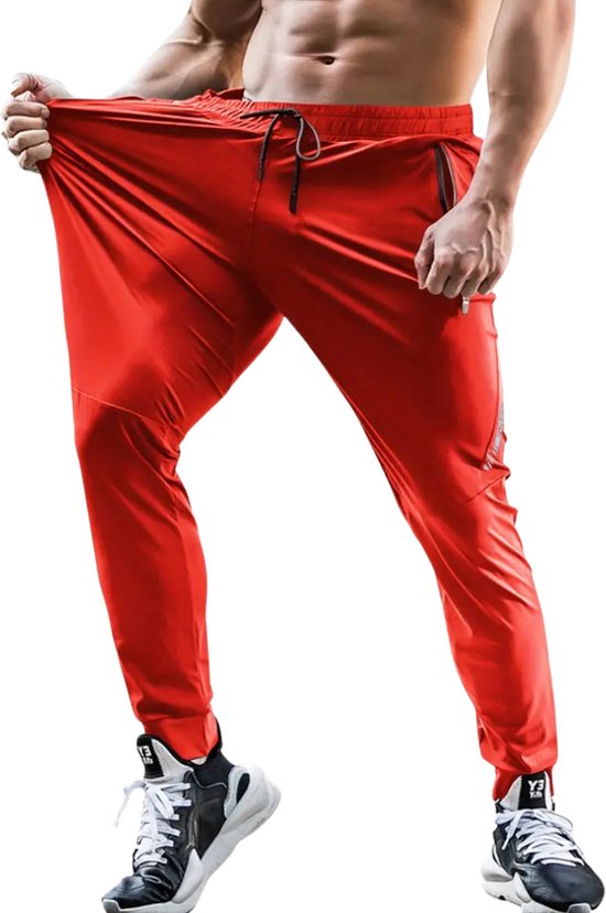 Pantalon d'entraînement Livano pour homme - Pantalon de sport - Pantalon d'entraînement long - Survêtement - Vêtements de sport - Rouge - XL