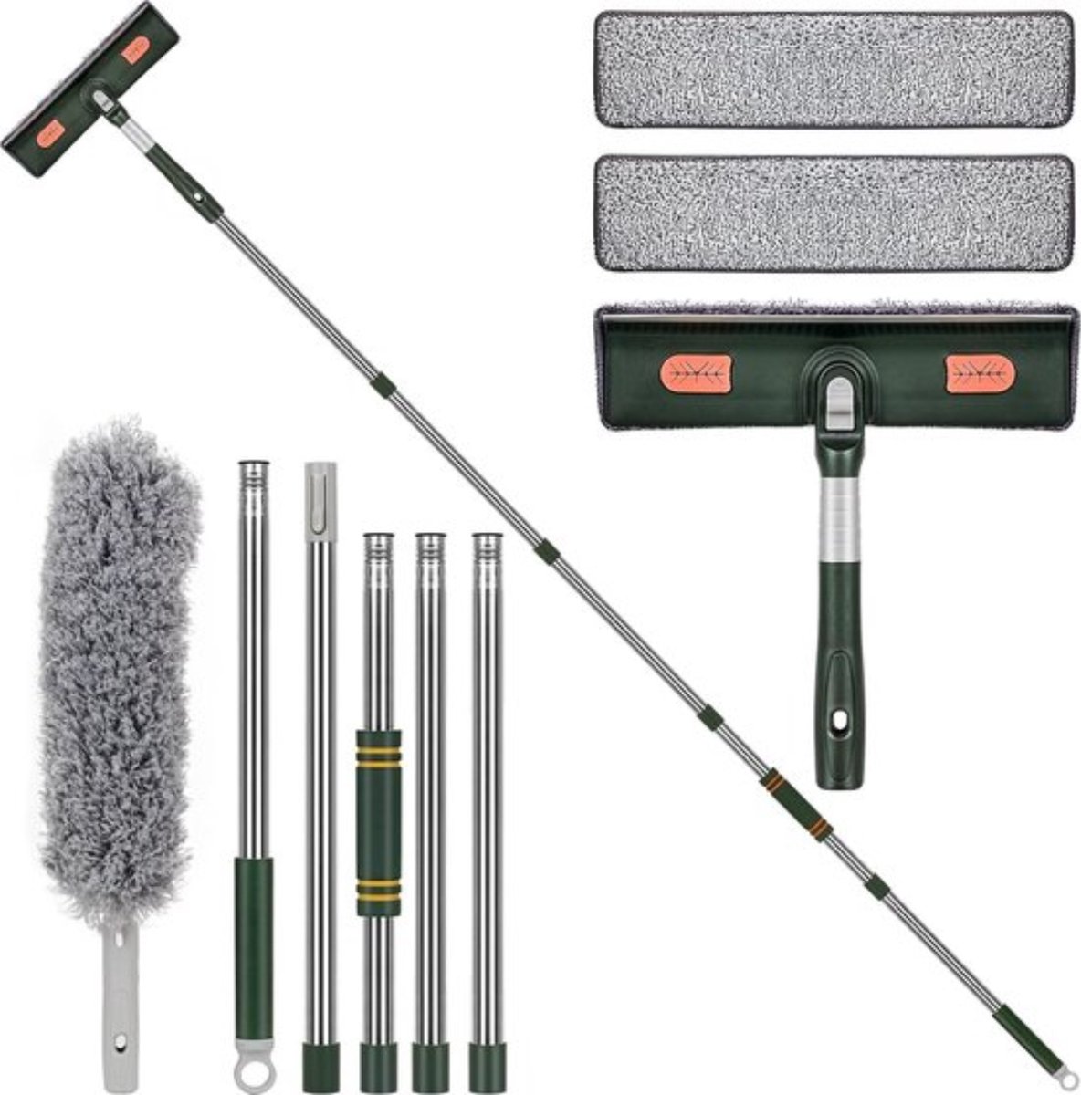 Ruitenreiniger met steel - Ruitenreinigers - Raamtrekker - Raamwisser met telescoopsteel - Must have om uw ruiten te wassen!