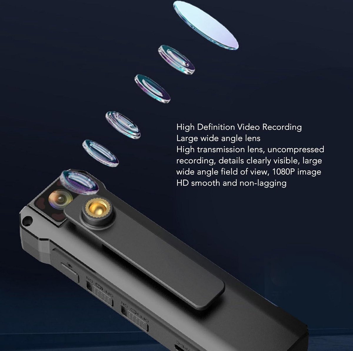 1080P Wifi-videorecorder Draagbare Beveiligingscamera met Achterclipontwerp - Kleine Camera met 180 ° Draaibare Lens - 1200mAh-batterij - Bewakingscamera .