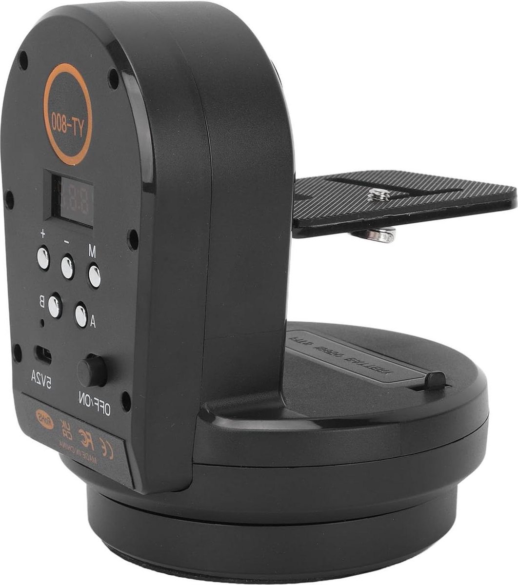 Gemotoriseerde Pan-tilt-kop YT800 - 360 graden Rotatie - Afstandsbediening - Elektronische Pan-kop - Camera Smartphone - 2.4 GHz Draadloze - Statiefkop - 1 Kg / 22 Lb Belasting .