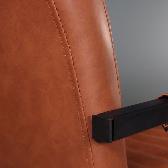 SET OFF: Chaise de salle à manger 4 pièces avec accoudoirs cognac Chaise de salle à manger design industriel Noor