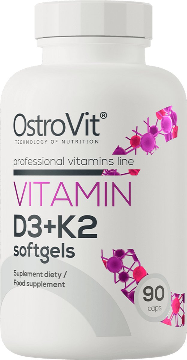 Vitaminen - OstroVit Vitamine D3 + K2 90 softgels -