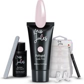 Miss Jules® Polygel Kit - Gel Nagellak & Gellak Set Starterspakket - 30 ml Nude Pink - Manicure Set Incl. Nail Tips - Polygel Set - HEMA & TPO vrij - Incl. Instructievideo