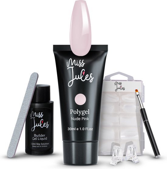 Miss Jules® Polygel Kit - 30 ml Nude Pink - Polygel Nagels Starterspakket – Polygel Set Incl. Instructievideo (NL) – Polygel Starters Kit