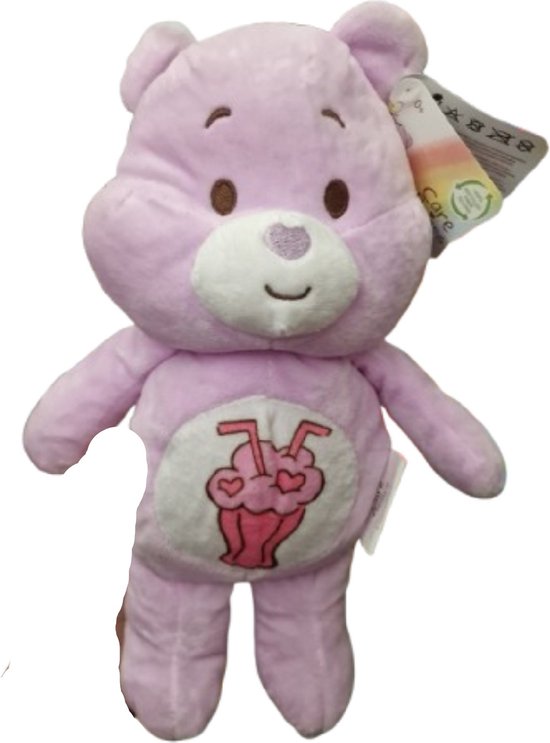 Pluche Troetelbeertjes Knuffel Paarse Kleur 30CM - Care Bears Knuffel - Knuffelbeer met Rammelaar