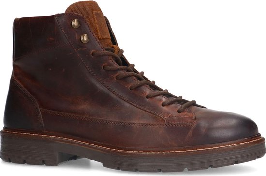 Manfield - Homme - Bottines à lacets en cuir marron - Taille 42