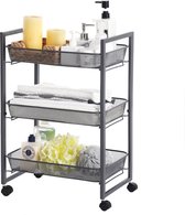 Bol.com MIRA Home - Keukentrolley - Keukenrek - Trolley - Keuken - Keukenkast - Opbergrek - Serveerwagen - Metaal - 42x26x62 aanbieding