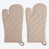 Clarysse beige geblokt keukenset | Handdoek, theedoek en vaatdoek