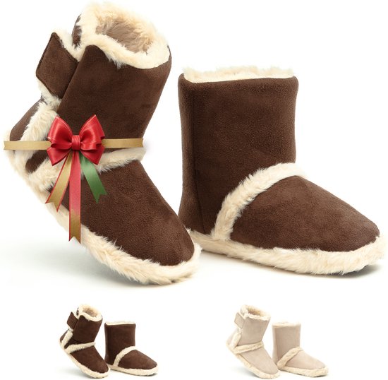 Solemates® Sloffen/Pantoffels - Dames/Heren - Bruin - Maat 46/47 - Anti-Slip - Hoog