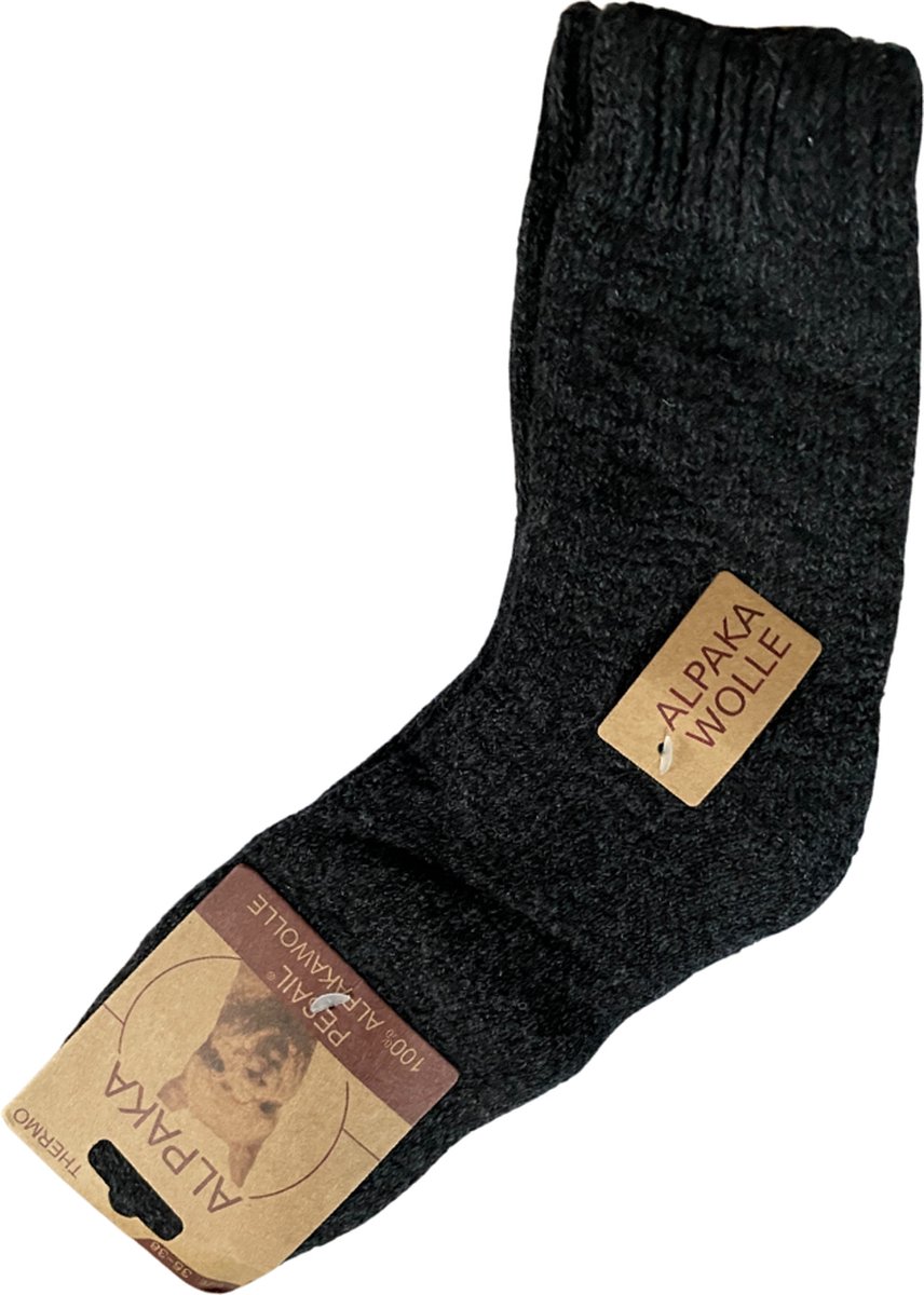 green-goose® Alpaca Damessokken | 1 Paar | zwart | 95% Alpaca Wol | Maat 35-38 | Heerlijk Warm en Rekbaar
