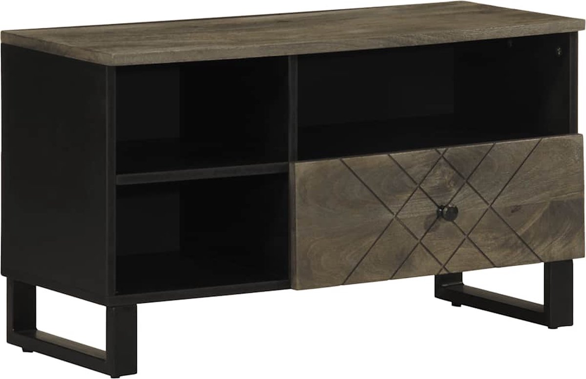 vidaXL - Tv-meubel - 80x33x46 - cm - massief - mangohout - zwart