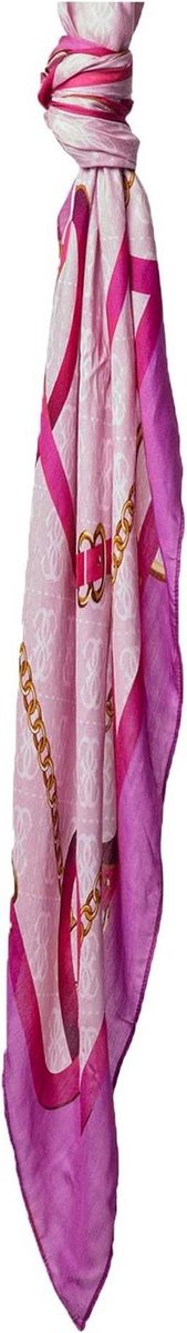 GUESS Sjaal Foulard Scarf 130X130 Pink Multi Roze