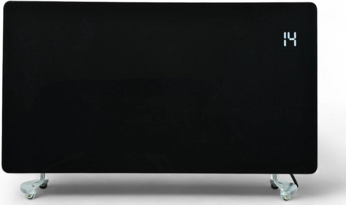 Lexorion Zenith Curved - Kachel - Elektrische Kachel - Glazen Convector Verwarming - Verwarmer - Wandverwarming - Wandkachel Electrisch - Smart App - 2400W - WiFi & Afstandsbediening - Aluminium Voeten - Timer - Instelbare Temperatuur