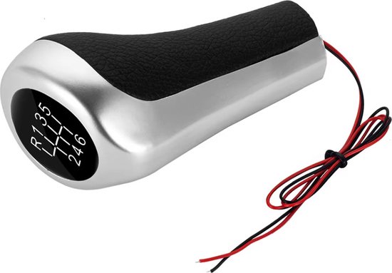 Pommeau de levier de vitesse BMW Argent avec Siècle des Lumières LED (BLANC) (6 vitesses) Pommeau de levier de vitesse BMW