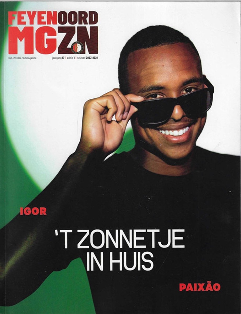 Feyenoord Club Blad Editie 1 Seizoen 2023-2024 (COVER IGOR 'T ZONNETJE IN HUIS)