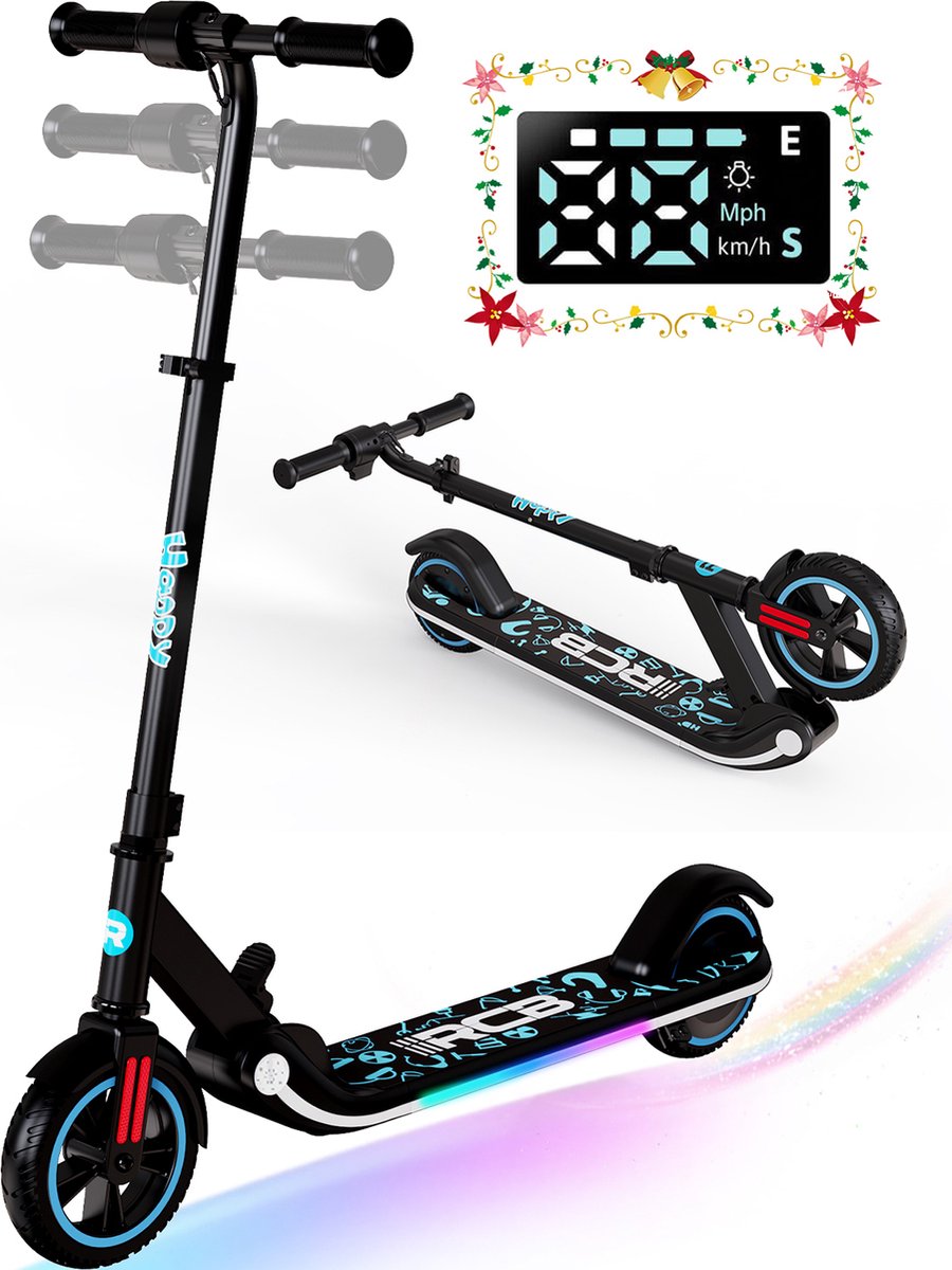 RCB Elektrische step kinderen - Verlichting - 16 km/u - max 50 kg- Zwart
