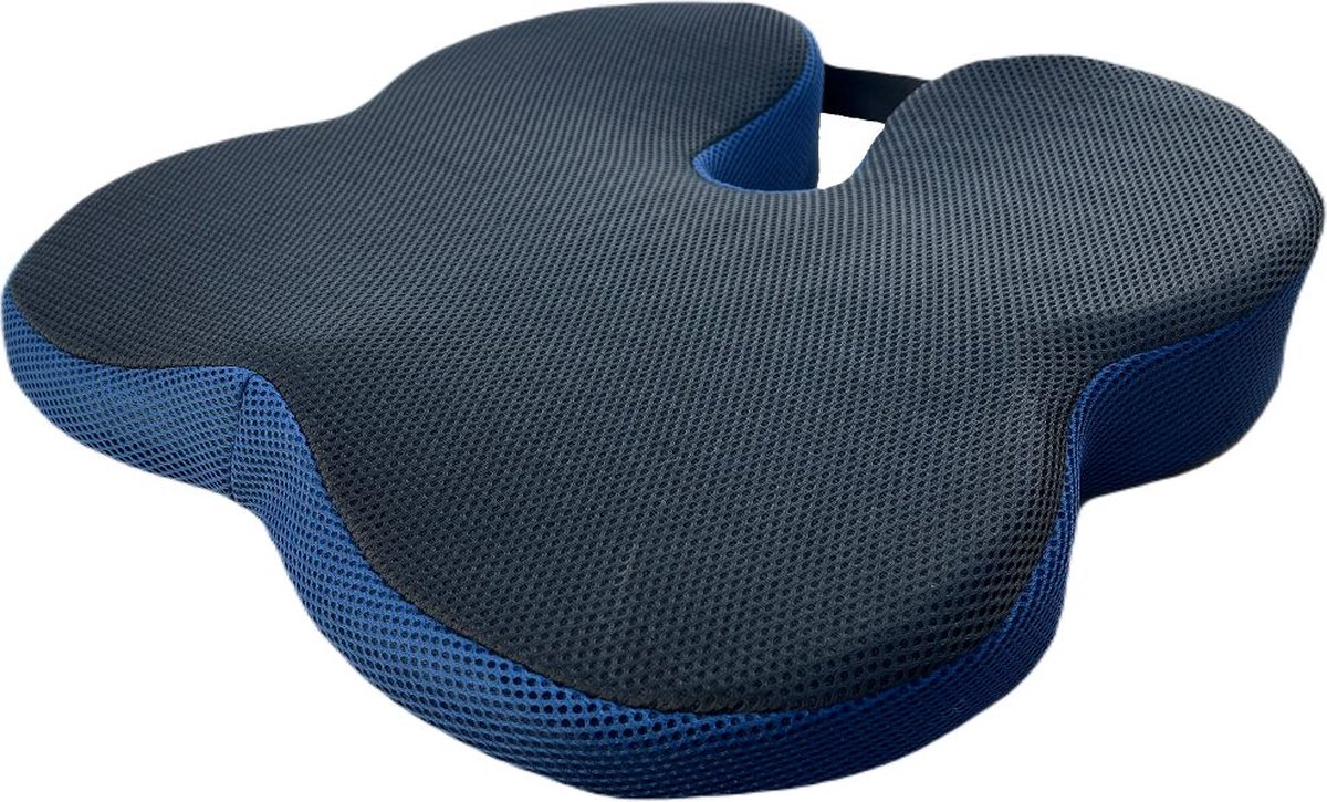 MultiMotion stuitkussen met wigvorm en anti-slip onderzijde- Orthopedisch & Ergonomisch kussen met uitsparing - Wigkussen - Zitkussen stuitje