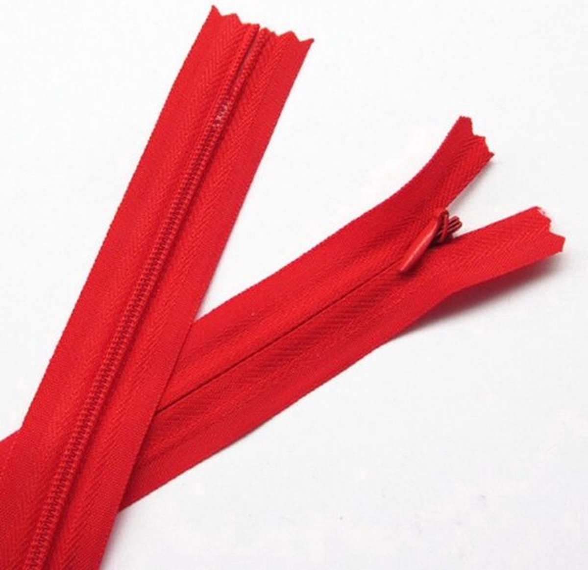 Close end rits rood - gesloten einde - 15 cm - 2 ritsen