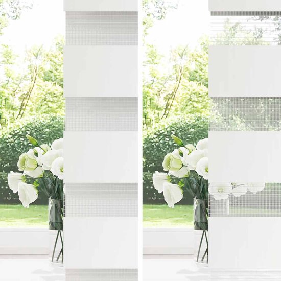 Zebra vidaXL 70 x 100 cm, largeur du tissu 65,9 cm, polyester blanc - Zebra zèbre - Zebra Stores vénitiens Zebra - Store enrouleur double