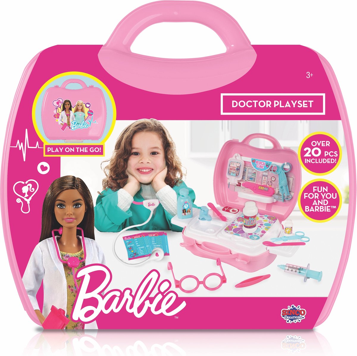Barbie Coffret de médecin 20 pièces Ensemble de jeu pour poupée