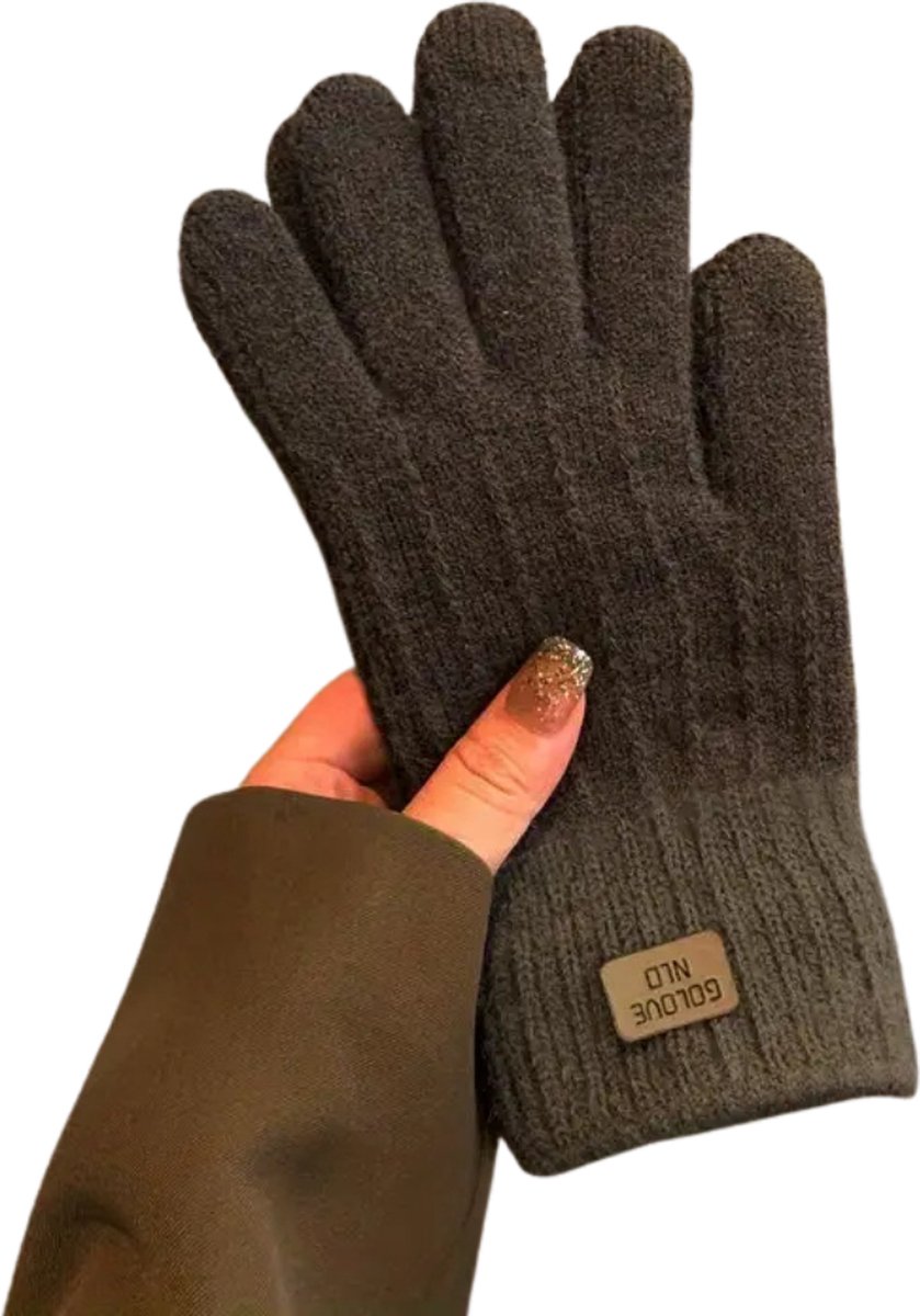 Nivard Winterhandschoen Dames - Handschoenen - Touchscreen Handschoenen - Handschoenen WInter - Winter - Pluche - Koffie