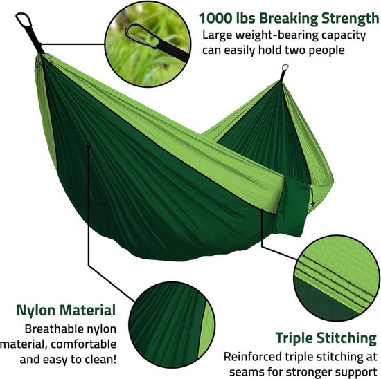 Ultralichte Parachute Hangmat Jacht Klamboe Tweepersoons Slaapbank Tuin Buiten Camping Draagbare Hangmat   Color  Light Green