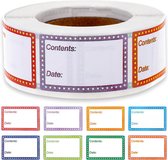 500 pièces 1 rouleau - Étiquettes de congélation - Autocollants de congélation - Étiquettes de conservation - Étiquettes à consommer de préférence avant le - Couleur - Amovibles - 4 x 2,5 cm - Faciles à écrire et à distinguer