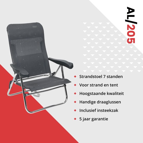 Crespo - Strandstoel - AL/205 - Donker grijs van Crespo — afbeelding 2
