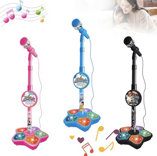 Kinder Microfoon - Zwart - Speelgoed met geluid - Kids Star - Kleine Artiest - Verjaardagscadeau Kinderen - Kleine Zanger - Kerstcadeau - Cadeau voor Sinterklaas en Kerst - I2.3
