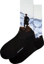 Kunst sokken - De Wandelaar boven de nevelen: Caspar D. Friedrich - Sokken Dames 36 40 - Biologisch Katoenen Sokken - funny socks happy - Vrolijke Sokken - Grappige Sokken - Sokken Cadeau