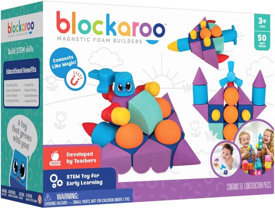 Blockaroo builders box-magnetisch speelgoed-peuter speelgoed-speelgoed 3 jaar/4jaar/5jaar- speelgoed jongens en meisjes- badspeelgoed