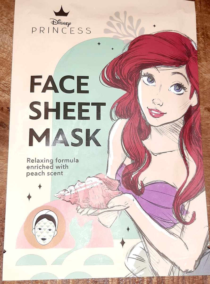 Goedkoopste Disney Princess Ariel - Face sheet tissue mask - Relaxing formula peach - perzik - kalmerend hydraterend masker - gezichtsmasker