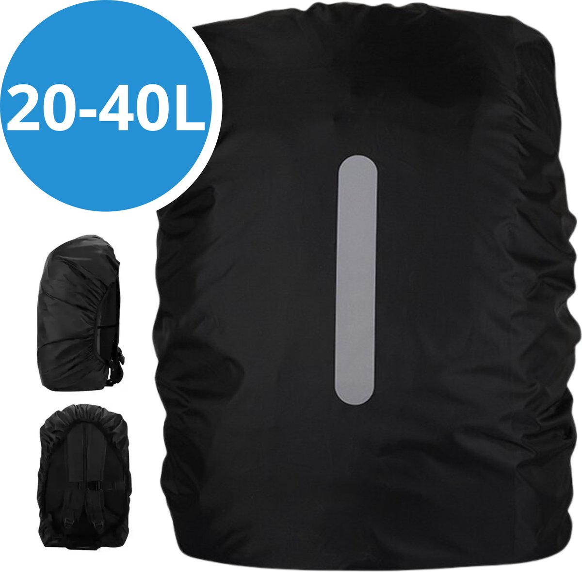 regenhoes rugzak, regenhoes rugzak waterdicht, rugzakhoes waterdicht, flightbag voor backpack, Reflecterend, 20-40 liter